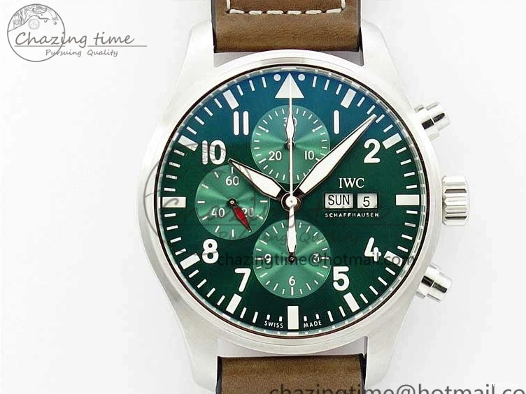 MIROTIME 0109 Pilot Chrono IW377726 ZF 1:1 Best Edition Green Dial on Brown Leather Strap A Trendsetting 7125